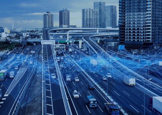 Business Growth Complicated Graph system over several busy highways w traffic