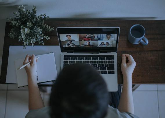 Home Office Video Conference with casual clothing