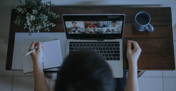 Home Office Video Conference with casual clothing